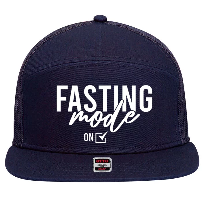 Fasting Mode On Ramadan Muslim Islamic Gift 7 Panel Mesh Trucker Snapback Hat