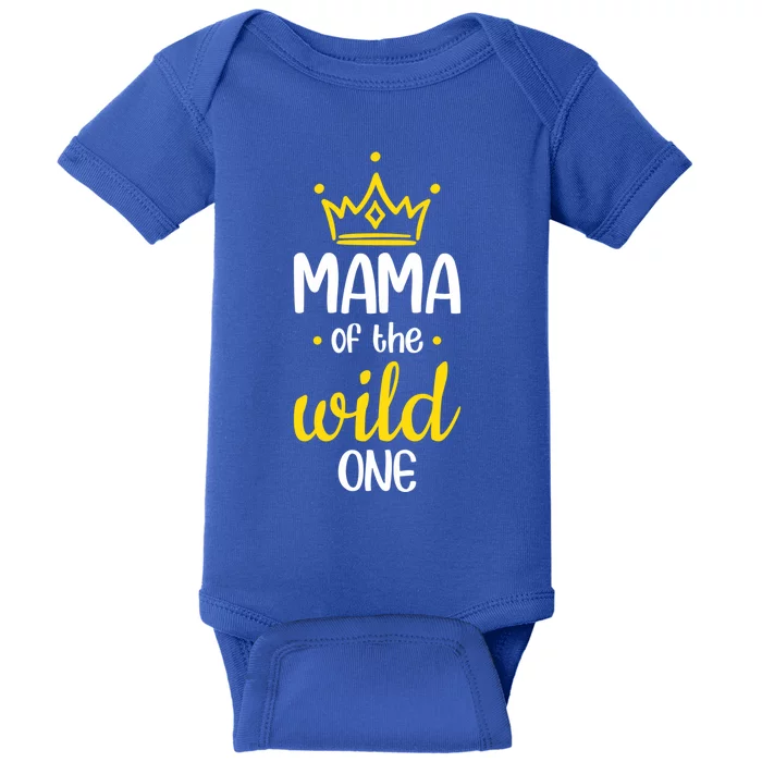 Funny Mama Of The Wild One Mom Of The Wild One Gift Baby Bodysuit