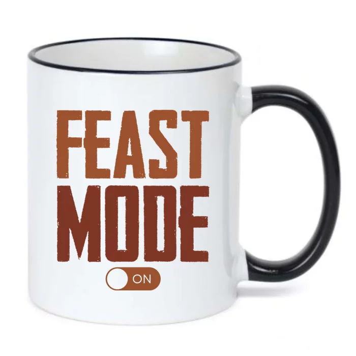 Feast Mode On Funny Thanksgiving Holiday Black Color Changing Mug