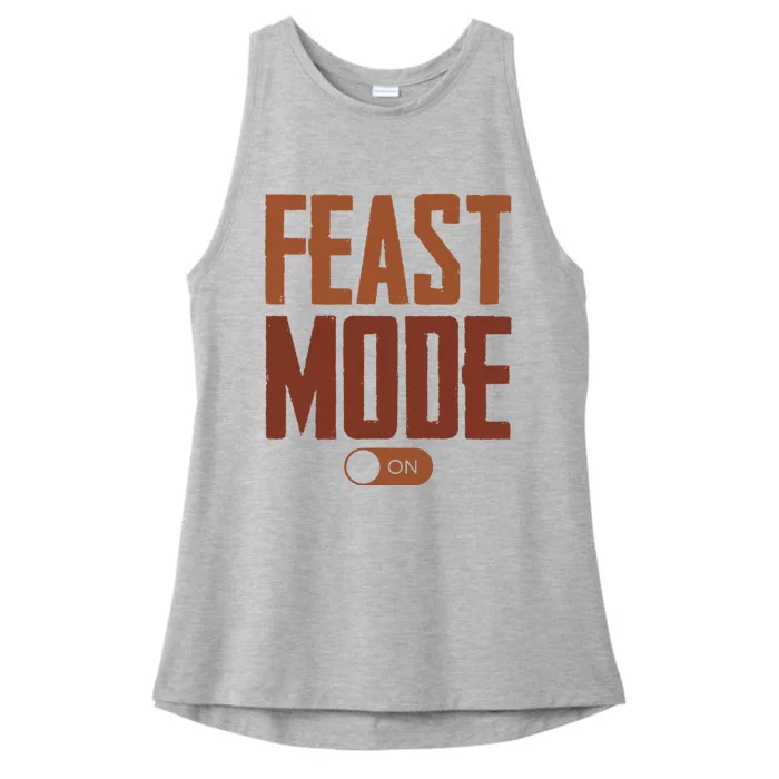 Feast Mode On Funny Thanksgiving Holiday Ladies Tri-Blend Wicking Tank