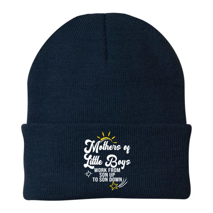 Funny Mothers of Little Boy Work From Son Up to Son Down Knit Cap Winter Beanie