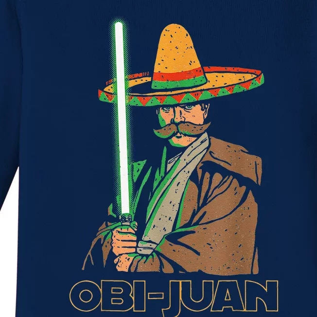 Funny Mexican Obi Juan Movie Parody Nerd Cinco De Mayo Gift Baby Long Sleeve Bodysuit