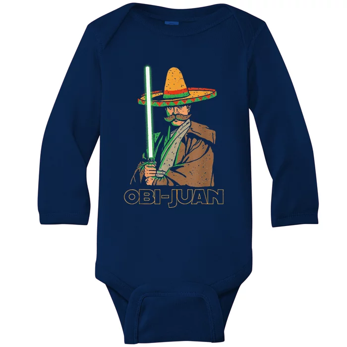 Funny Mexican Obi Juan Movie Parody Nerd Cinco De Mayo Gift Baby Long Sleeve Bodysuit