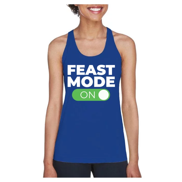 Feast Mode On Switch Thanksgiving Feast Phone Graphic Gift Women's Racerback Tank