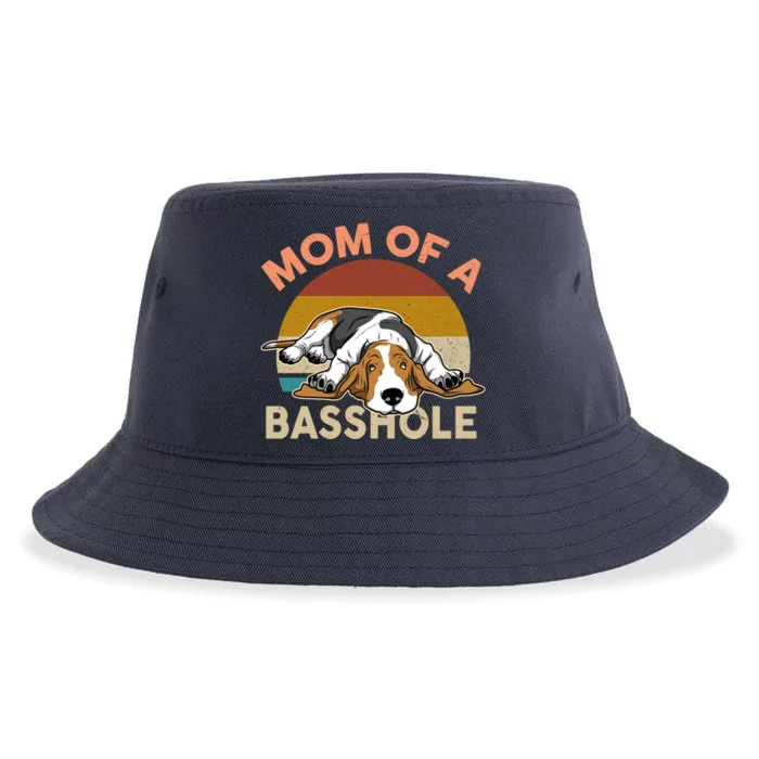 Funny Mom Of A Basshole Bassethound Gifts Sustainable Bucket Hat