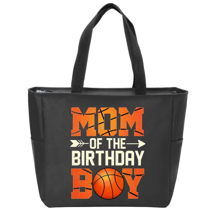 Funny Mom Of The Birthday Basketball Mother Mama Zip Tote Bag