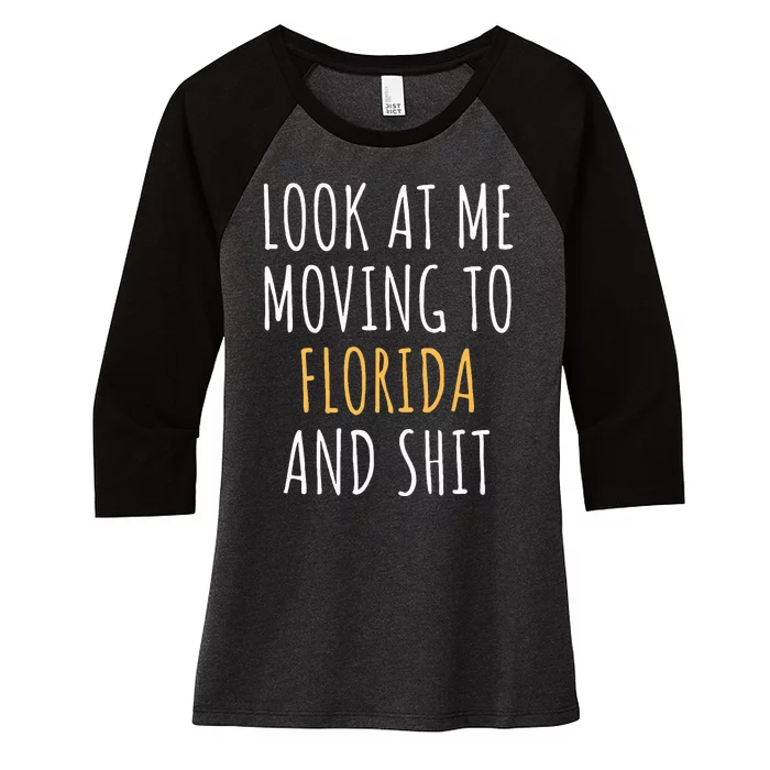 Funny Moving Out Of State Moving Away To Florida Fl Women's Tri-Blend 3/4-Sleeve Raglan Shirt