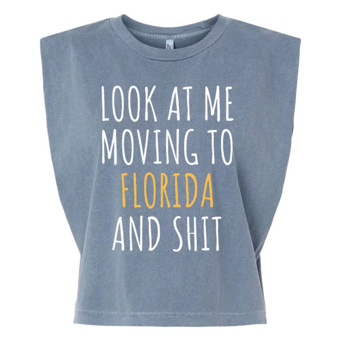 Funny Moving Out Of State Moving Away To Florida Fl Garment-Dyed Women's Muscle Tee