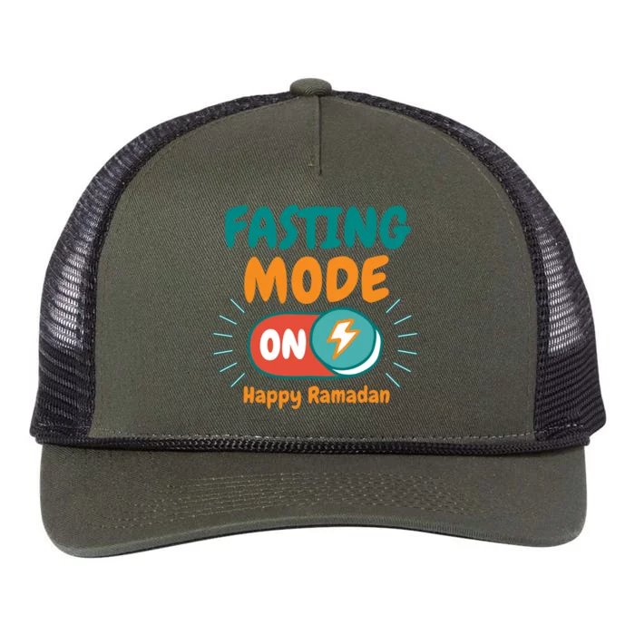 Fasting Mode On Happy Ramadan Fasting Ramadan Gift Retro Rope Trucker Hat Cap