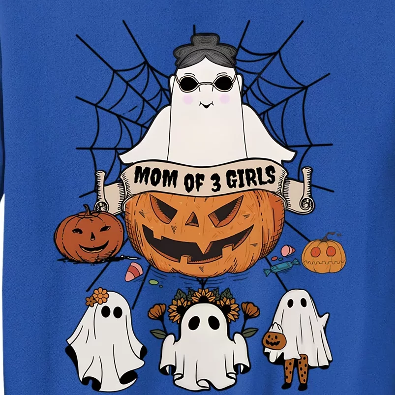 Fun Mom Of 3 Mommy Pumpkin Mother Halloween Boo Ghost Gift Tall Sweatshirt