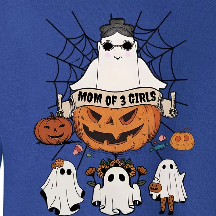 Fun Mom Of 3 Mommy Pumpkin Mother Halloween Boo Ghost Gift Toddler Sweatshirt