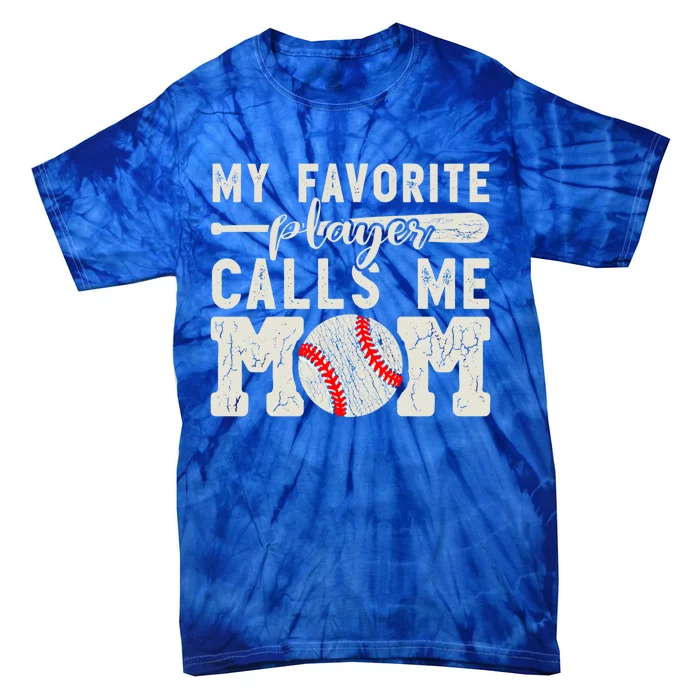 Funny Mom Of Both Baseball Mom Softball Mom Messy Bun Gift Tie-Dye T-Shirt