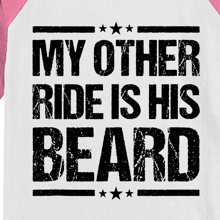 Funny My Other Ride Is His Beard Kids Colorblock Raglan Jersey