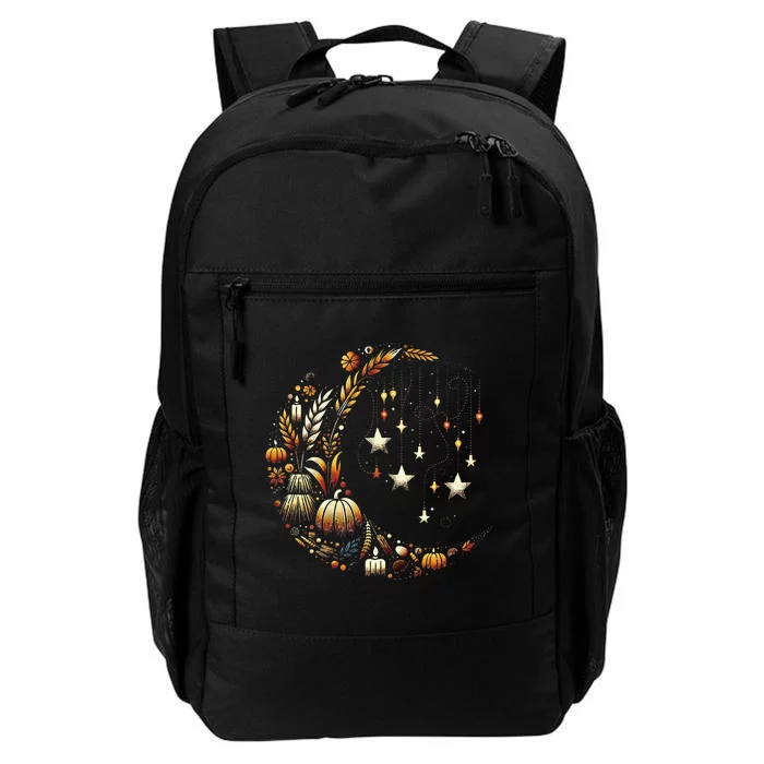 Fall Moon Pumpkins Stars Thanksgiving Harvest Doodles Daily Commute Backpack