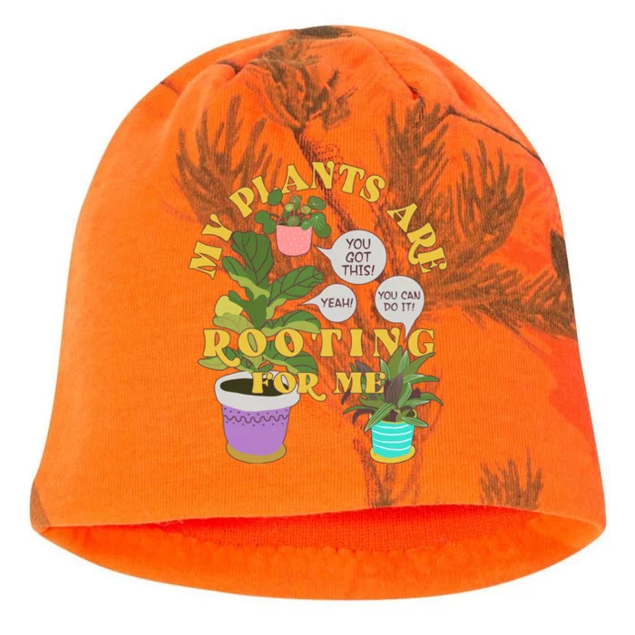 Funny My Plants Are Rooting For Me Kati - Camo Knit Beanie