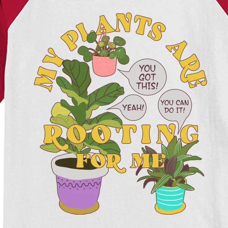 Funny My Plants Are Rooting For Me Kids Colorblock Raglan Jersey