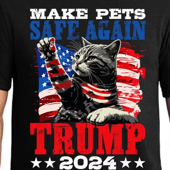 Funny Make Pets Safe Again Usa President Election Trump 2024 Pajama Set