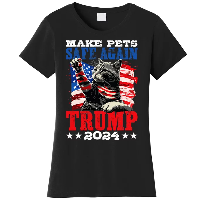 Funny Make Pets Safe Again Usa President Election Trump 2024 Women's T-Shirt