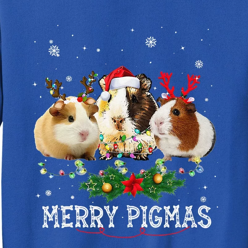 Funny Merry Pigmas Guinea Pig Antlers Lights Merry Christmas Tall Sweatshirt