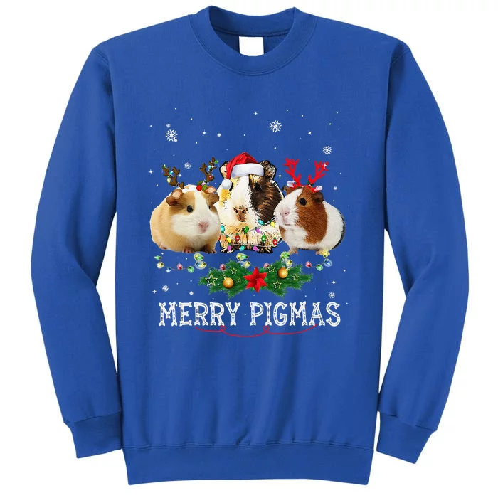 Funny Merry Pigmas Guinea Pig Antlers Lights Merry Christmas Tall Sweatshirt