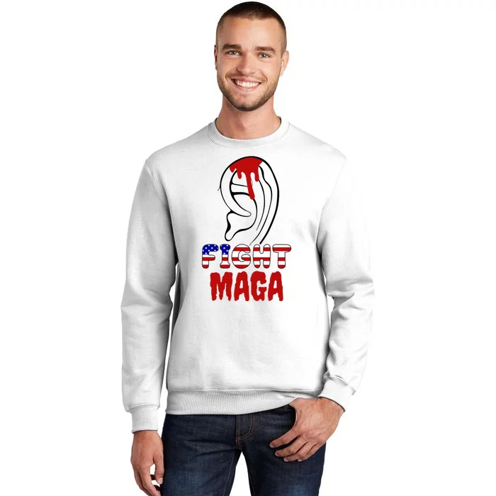 Fight Maga Pro Donald Trump Bleeding Ear Sweatshirt