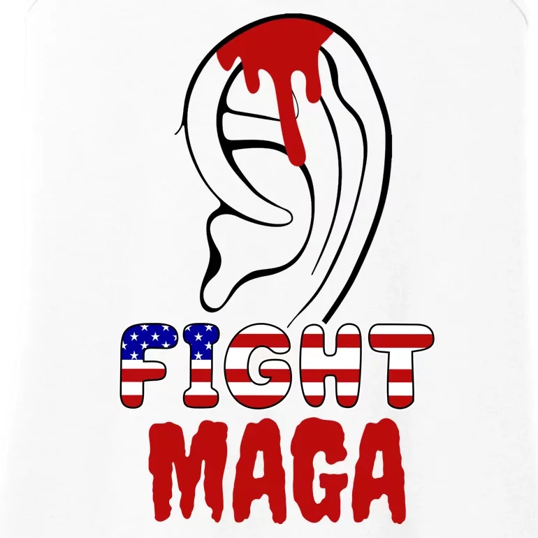 Fight Maga Pro Donald Trump Bleeding Ear Ladies Essential Tank