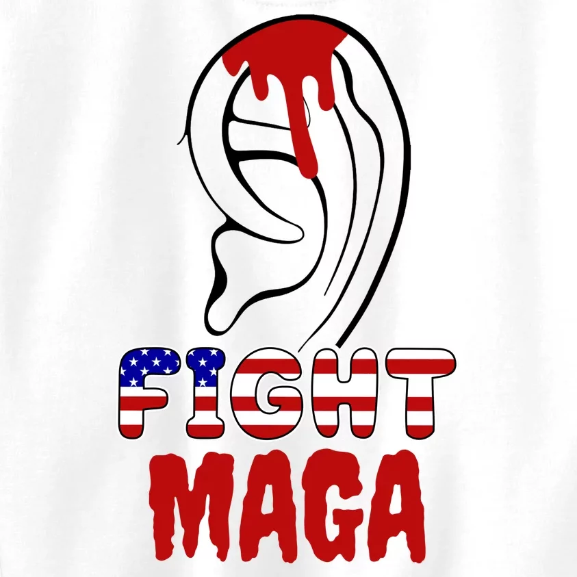 Fight Maga Pro Donald Trump Bleeding Ear Kids Sweatshirt