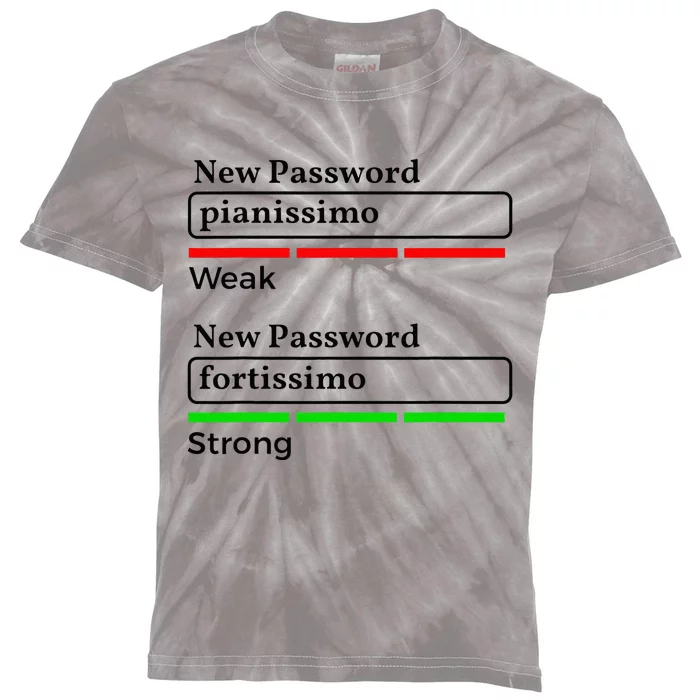 Funny Musician Password Classical Music Theory Class Jokes Kids Tie-Dye T-Shirt