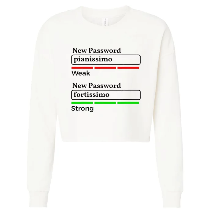 Funny Musician Password Classical Music Theory Class Jokes Cropped Pullover Crew