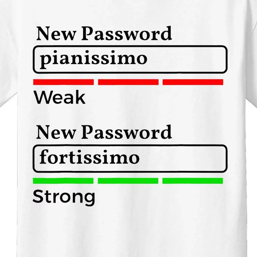 Funny Musician Password Classical Music Theory Class Jokes Kids T-Shirt