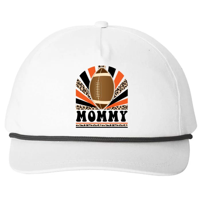 Football Mommy Proud Mommy Of A Football Game Day Vibes Gift Snapback Five-Panel Rope Hat