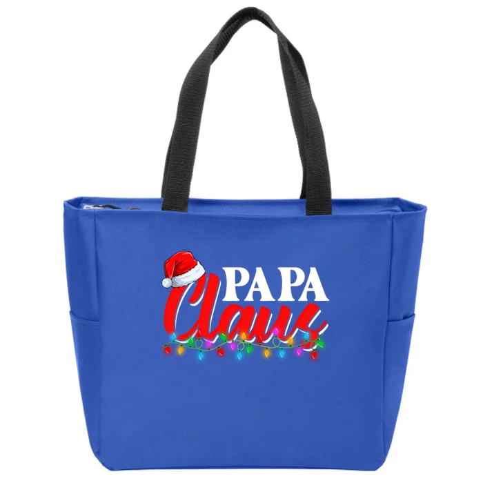 Family Matching Papa Claus Lighting Santa Merry Christmas Cute Gift Zip Tote Bag