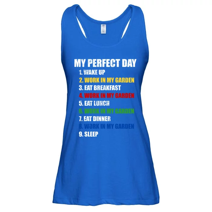 Fun My Perfect Day Work In My Garden Gardening Gift Ladies Essential Flowy Tank