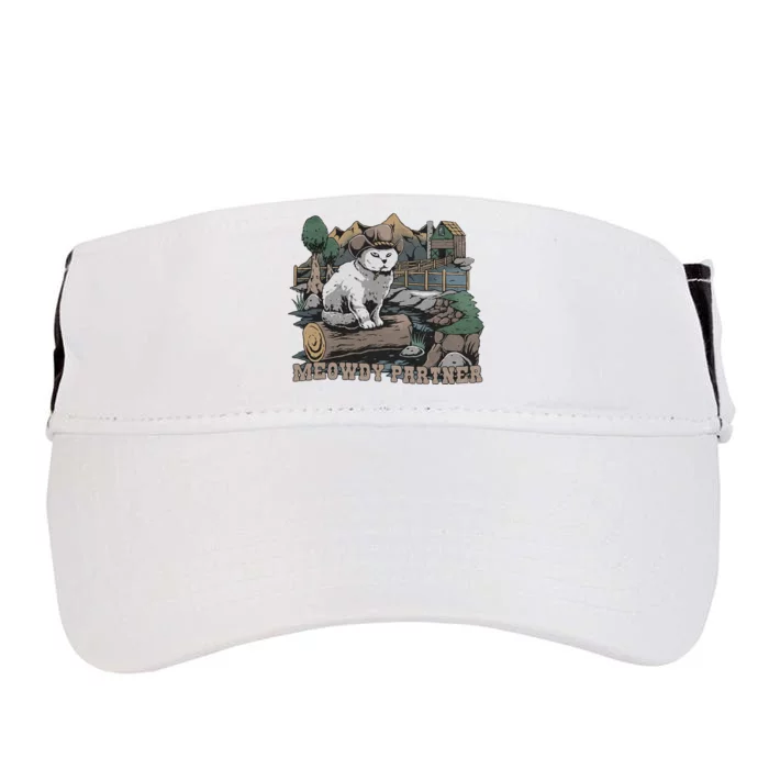 Funny Meowdy Partner Christmas Gift For Cat Lovers Cowboy Cat Dad Gift Idea Cat Adult Drive Performance Visor