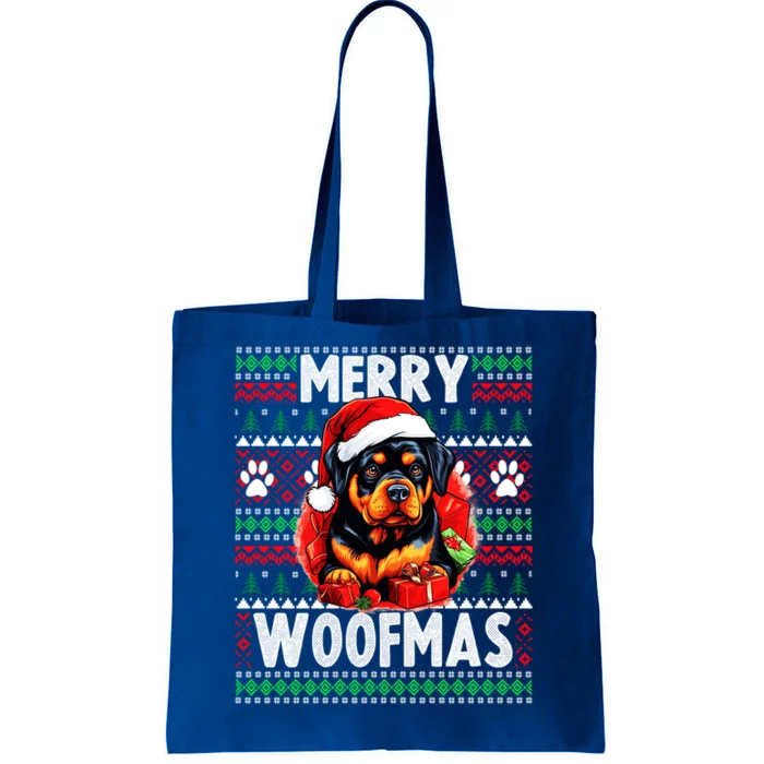 Family Matching Pajama Top Ugly Christmas Dog Rottweiler Gift Tote Bag