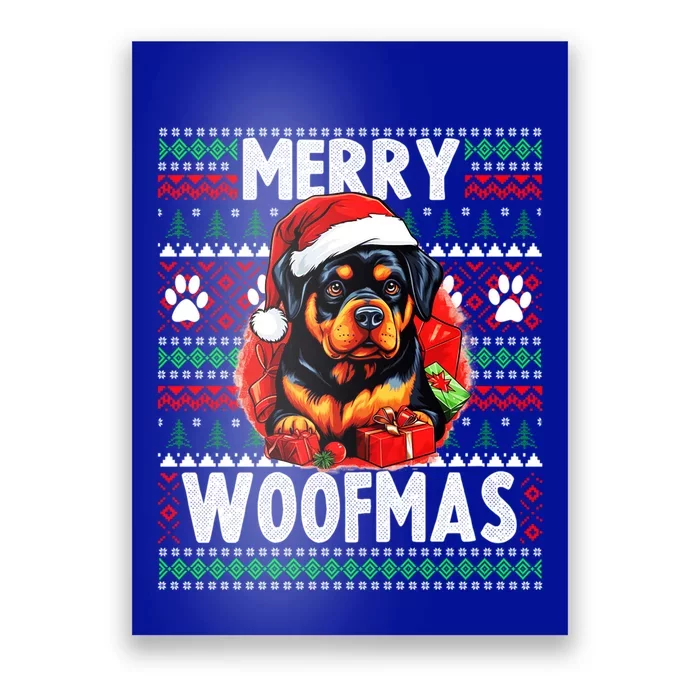 Family Matching Pajama Top Ugly Christmas Dog Rottweiler Gift Poster