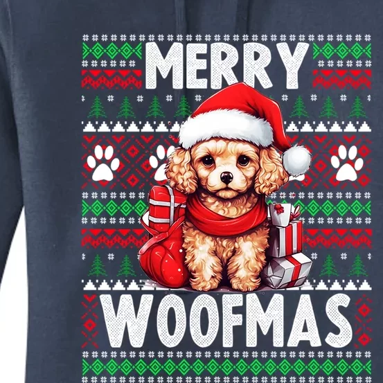 Family Matching Pajama Top Ugly Christmas Dog Poodle Gift Women's Pullover Hoodie