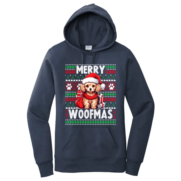 Family Matching Pajama Top Ugly Christmas Dog Poodle Gift Women's Pullover Hoodie