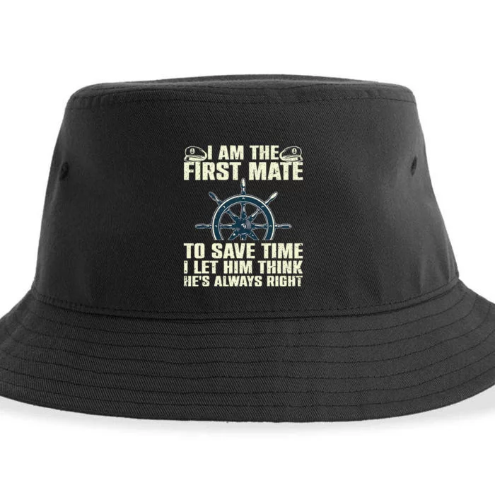 First Mate Pontoon Boat Captain Boating Sustainable Bucket Hat