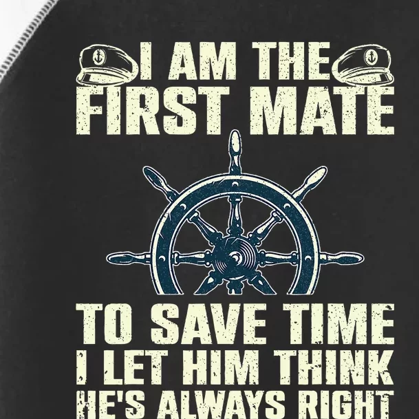 First Mate Pontoon Boat Captain Boating Toddler Fine Jersey T-Shirt