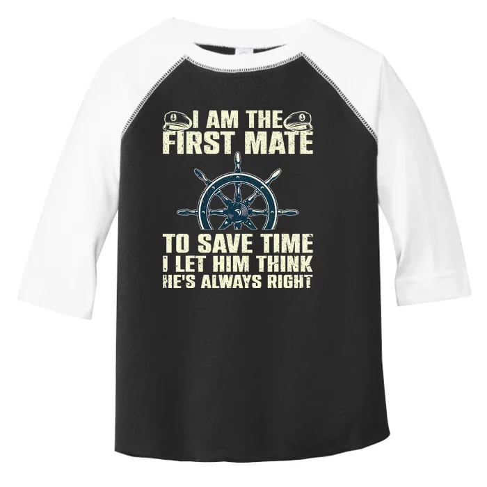 First Mate Pontoon Boat Captain Boating Toddler Fine Jersey T-Shirt