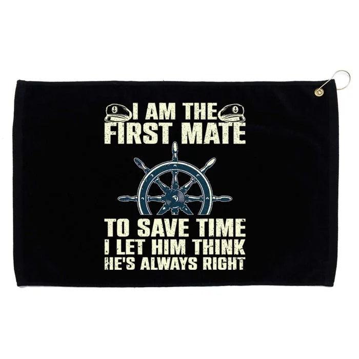 First Mate Pontoon Boat Captain Boating Grommeted Golf Towel