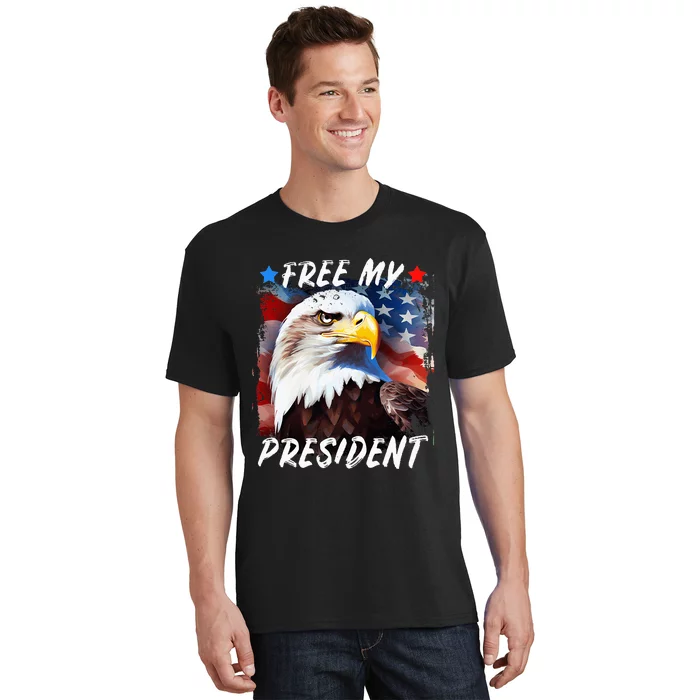 Free My President Patriotic Trump Eagle Usa T-Shirt