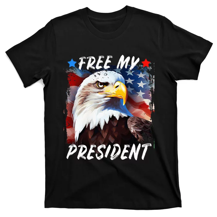 Free My President Patriotic Trump Eagle Usa T-Shirt