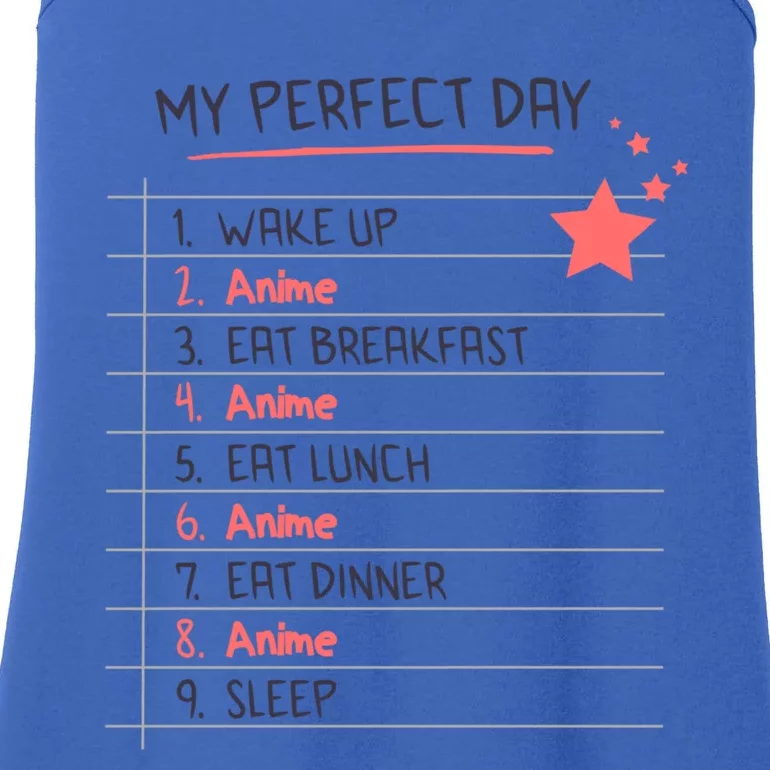 Funny My Perfect Day Anime Kawaii Funny Gift Ladies Essential Tank