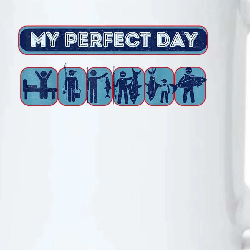 Fishing My Perfect Day Fisherman Black Color Changing Mug