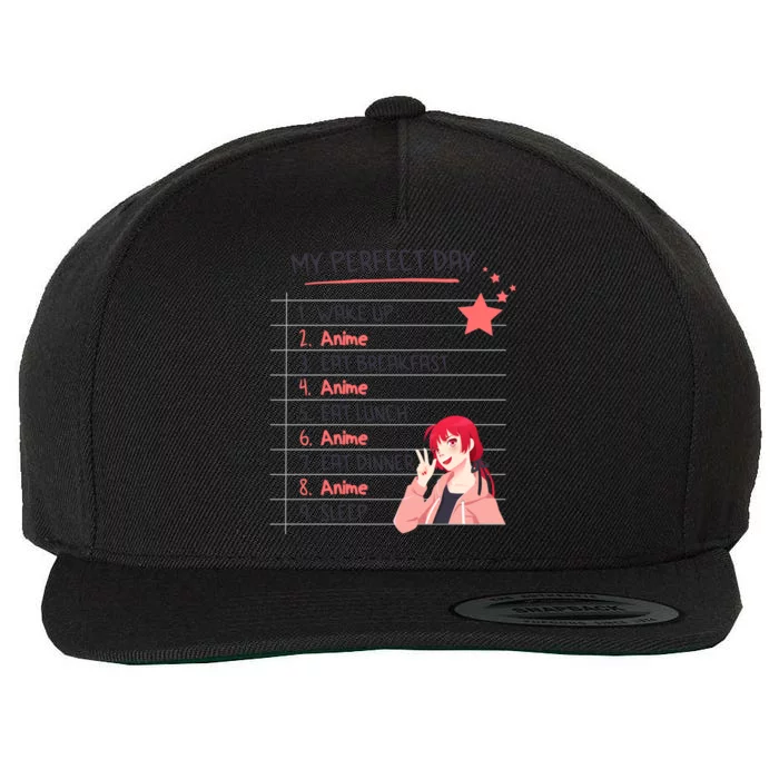 Funny My Perfect Day Anime Kawaii Gift Wool Snapback Cap