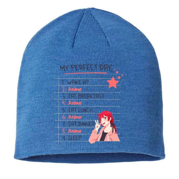 Funny My Perfect Day Anime Kawaii Gift 8 1/2in Sustainable Knit Beanie