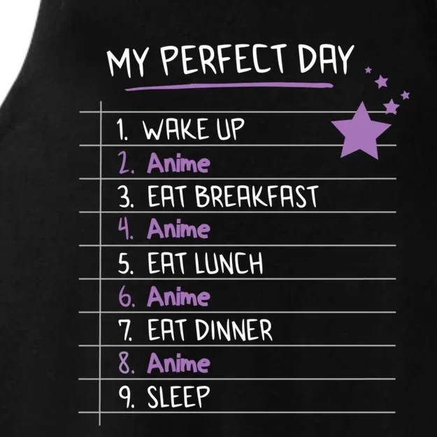 Funny My Perfect Day Anime Kawaii Gift Ladies Tri-Blend Wicking Tank