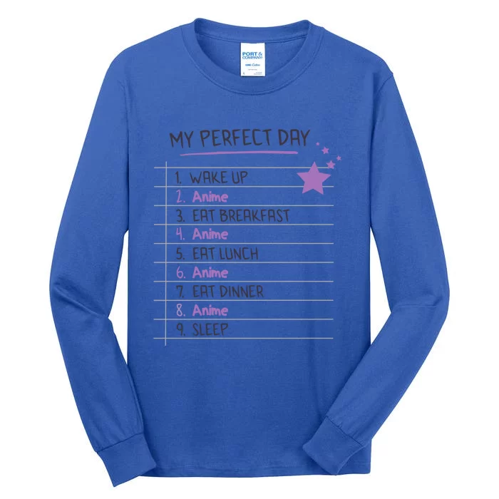 Funny My Perfect Day Anime Kawaii Gift Tall Long Sleeve T-Shirt